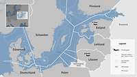 Eine Landkarte des Ostseeraumes mit der 12-Meilen-Zone.
