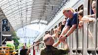 Ankunft der Pilger in Lourdes