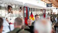 Der Sonderzug auf dem Bahnhof von Lourdes