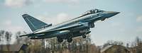 Ein Eurofighter der deutschen Luftwaffe beim Start 
