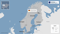 eine Karte der Übung Ramstein Flag 2026 in Finnland
