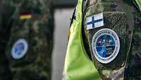 Ein Patch der Übung Ramstein Flag 2026 auf einer Finnischen Uniform