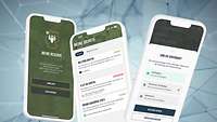 Drei Handys die symbolisch die Reserve App zeigen