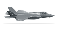 Ein Mehrzweckkampfflugzeug vom Typ F-35A freigestellt in Seitenansicht