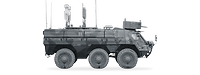 Ein Radpanzer freigestellt in Seitenansicht
