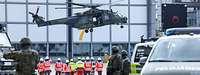 Ein Hubschrauber in der Luft