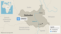 Eine Landkarte des Südsudan