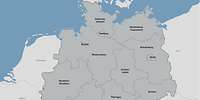 Deutschlandkarte in Grautönen