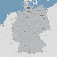 Deutschlandkarte in Grautönen