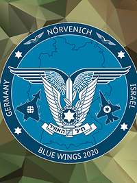 Blue Wings 2020 Übungspatch auf Polygonhintergrund