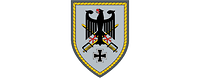 Two crossed swords are set on a grey field. The Federal Eagle is superimposed and the Iron Cross centred below.