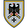 Coat of arms, German Army Headquarters Two crossed swords are set on a grey field. The Federal Eagle is superimposed and the Iron Cross centred below.