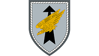 The coat of arms shows a golden eagle stooping on a field of light grey.