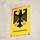 Bundesadler auf Blechschild an einem Gebäude.