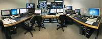 Die Sendeabwicklung von Bundeswehr TV Die Sendeabwicklung von Bundeswehr TV - zahllose Bildschirme und viele Computer.