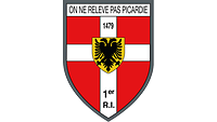 Auf Rot ein silbernes Kreuz, darauf ein goldenes Herzschild mit einem schwarzen Doppeladler