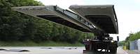 An impressive picture - the 14 m bridge is “in the air” Armored bridgelaying vehicle with extended bridge