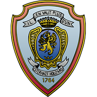 Auf Blau ein gekrönter Greif, in der rechten Kralle einen Säbel, in der linken drei Rosen haltend. 